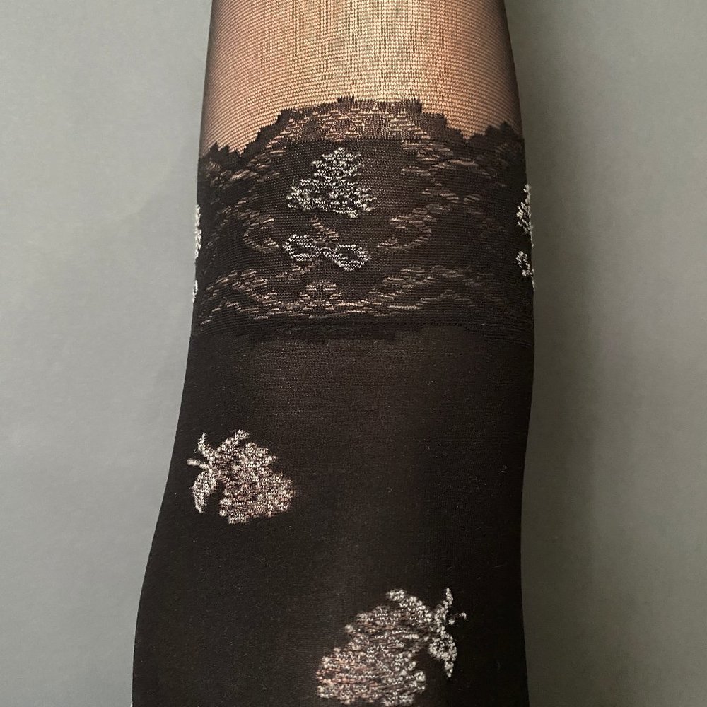 Black Lace Detailing Sheer Stockings